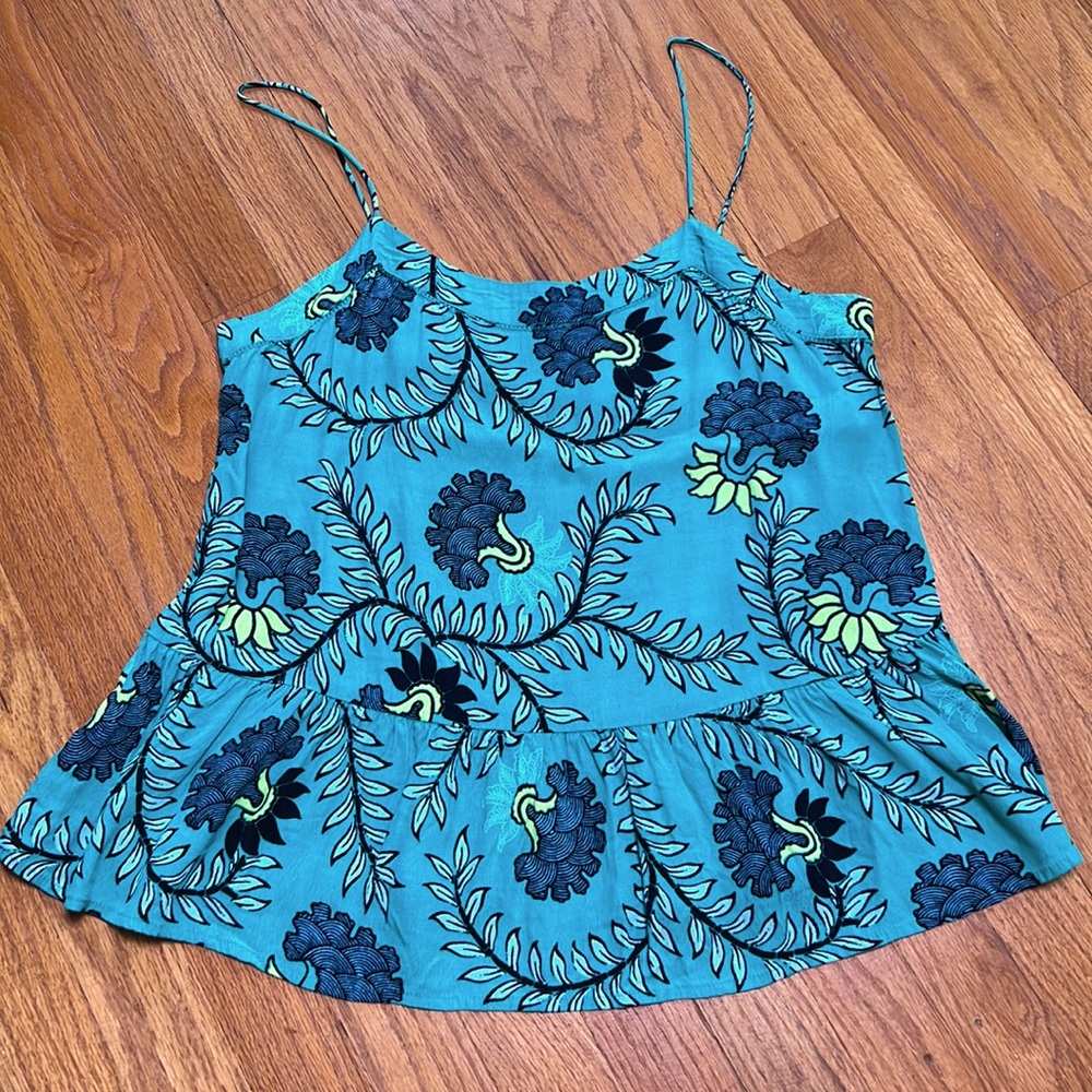 LOFT ruffle floral tank top women’s size S